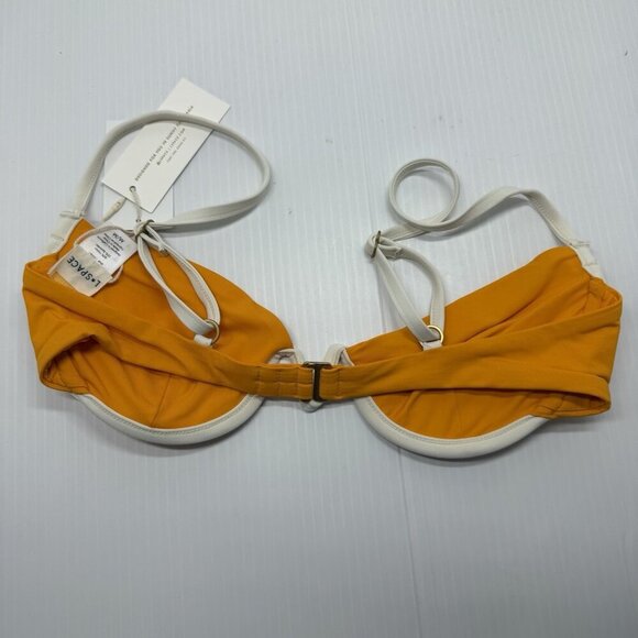 L Space  Bikini Top Women Orange & Cream Nico Underwire Size Medium Beachy Pool - Picture 8 of 8
